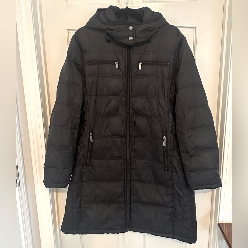 MICHAEL Michael Kors Black Quilted Puffer Coat with Hood